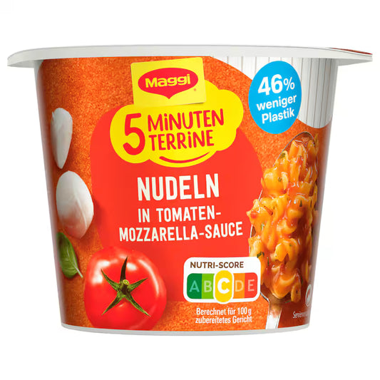 Maggi 5 Minuten Terrine Nudeln in Tomaten-Mozzarella Sauce 55g